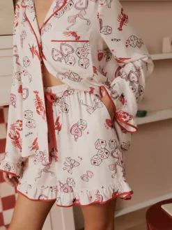 Loungewear|Alle Nacht- En Loungekleding*Bath & Body Works Be Mine Love Long Sleeve Shorts Set