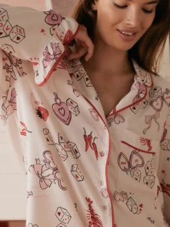 Loungewear|Alle Nacht- En Loungekleding*Bath & Body Works Be Mine Love Long Sleeve Shorts Set
