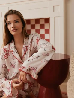 Loungewear|Alle Nacht- En Loungekleding*Bath & Body Works Be Mine Love Long Sleeve Shorts Set