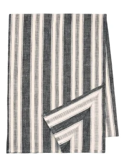 Tafellinnen En Placemats *Bedeck of Belfast Saja Stripe 100% Cotton Table Runner Antraciet