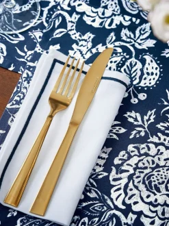 Tafellinnen En Placemats *Bedeck of Belfast Set of 4 Saja 100% Cotton Napkins Marineblauw