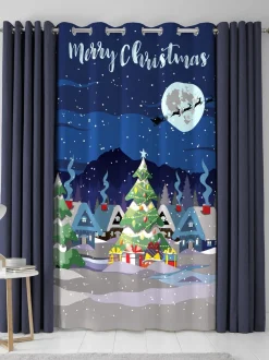 Gordijnen|Gordijnen*Bedlam Glow Kerstmis oogjesgordijn met enkel paneel