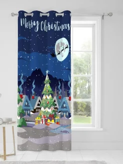 Gordijnen|Gordijnen*Bedlam Glow Kerstmis oogjesgordijn met enkel paneel