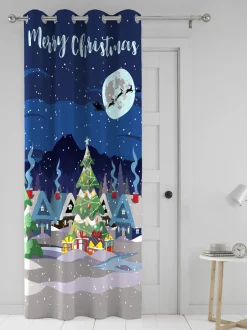 Gordijnen|Gordijnen*Bedlam Glow Kerstmis oogjesgordijn met enkel paneel