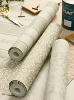 Behang*Next Behang met patroon van kleine blaadjes 10m Natuurlijk