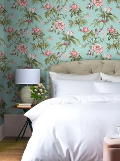 Behang|Next Behang met vogels en bloemen Grijsblauw