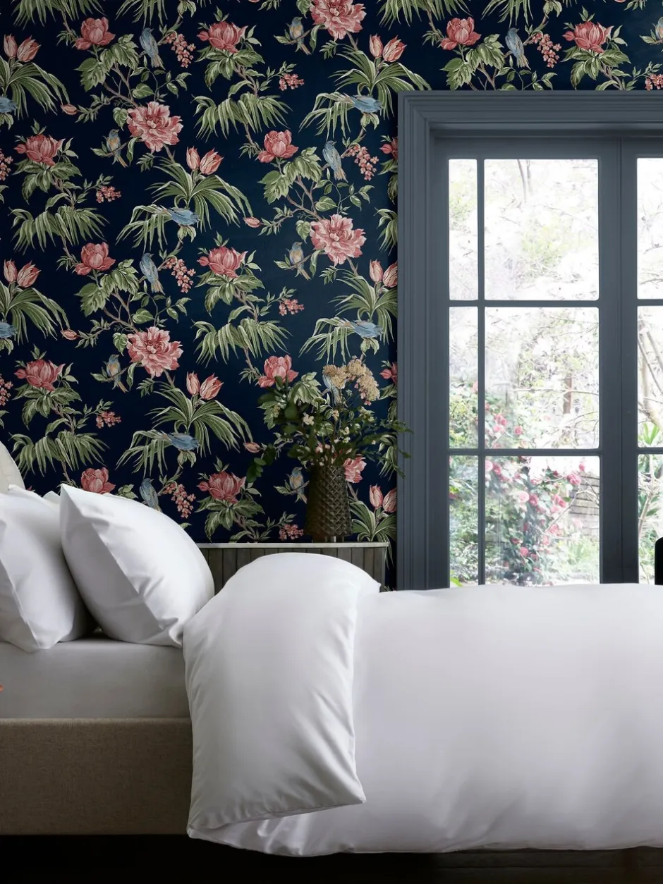 Behang*Next Behang met vogels en bloemen Blauw