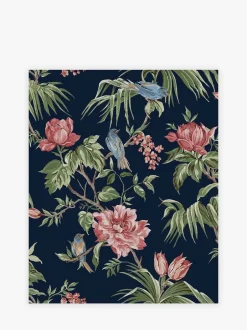 Behang*Next Behang met vogels en bloemen Blauw