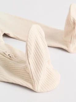Multipacks|Babypakjes En Babypyjama's|Next Beige - Verpakking van 3 babypyjama's met tweewegrits (0-2jr)