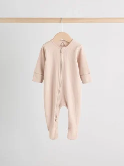 Multipacks|Babypakjes En Babypyjama's|Next Beige - Verpakking van 3 babypyjama's met tweewegrits (0-2jr)