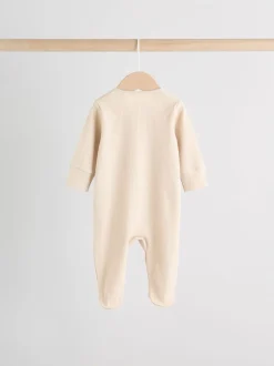 Multipacks|Babypakjes En Babypyjama's|Next Beige - Verpakking van 3 babypyjama's met tweewegrits (0-2jr)