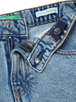 Jeans|Benetton Blue Emebellished Straight Fit Jeans