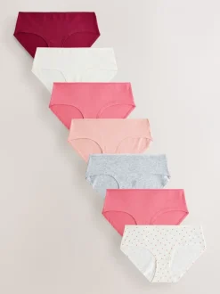Onderbroeken|Next Bessenkleur/roze - Set van 7 slips met hoog katoengehalte