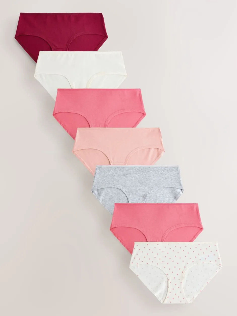 Onderbroeken|Next Bessenkleur/roze - Set van 7 slips met hoog katoengehalte