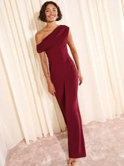 Jumpsuits En Playsuits|Friends Like These - Off The Shoulder Scuba Wide Leg Jumpsuit Bessenrood
