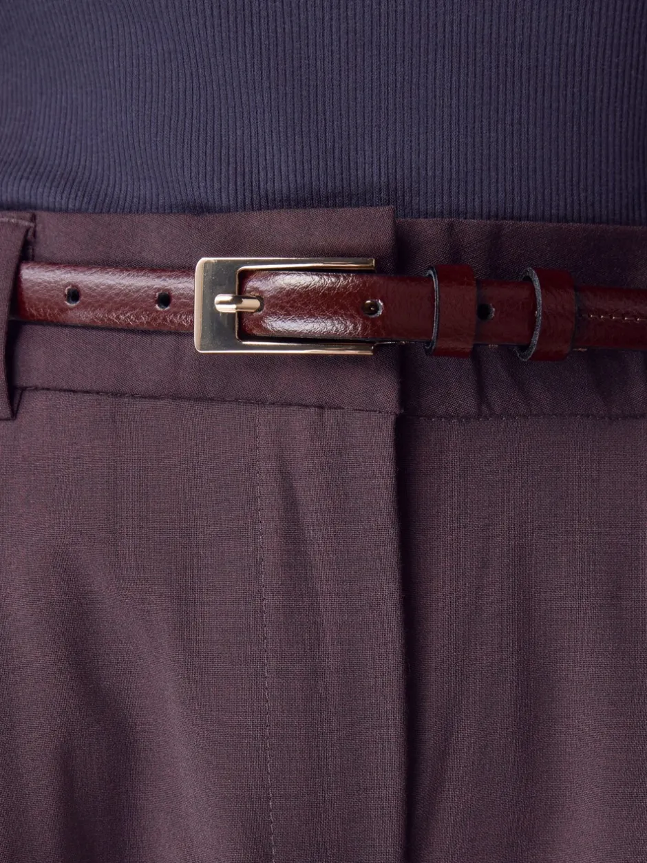 Ceintuurs*Next - N. Premium skinny Made In Italy leren riem Bessenrood