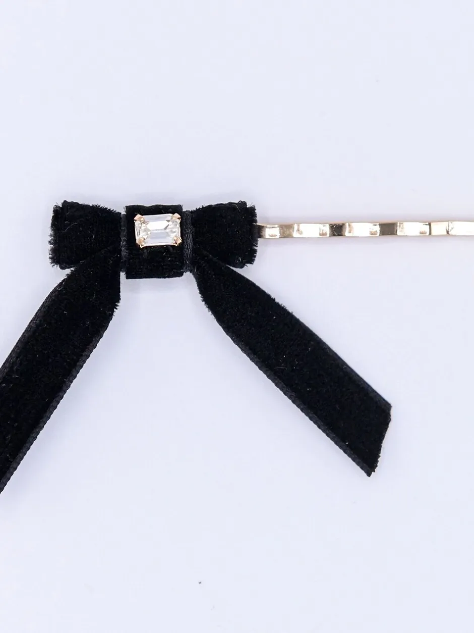 Haaraccessoires|Bibi Bijoux 2 Pack Black Bow Hair Grips