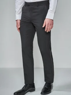 Smokings En Feestkleding|Next - Normale Pasvorm - Pantalon in smokingstijl Biesdetail