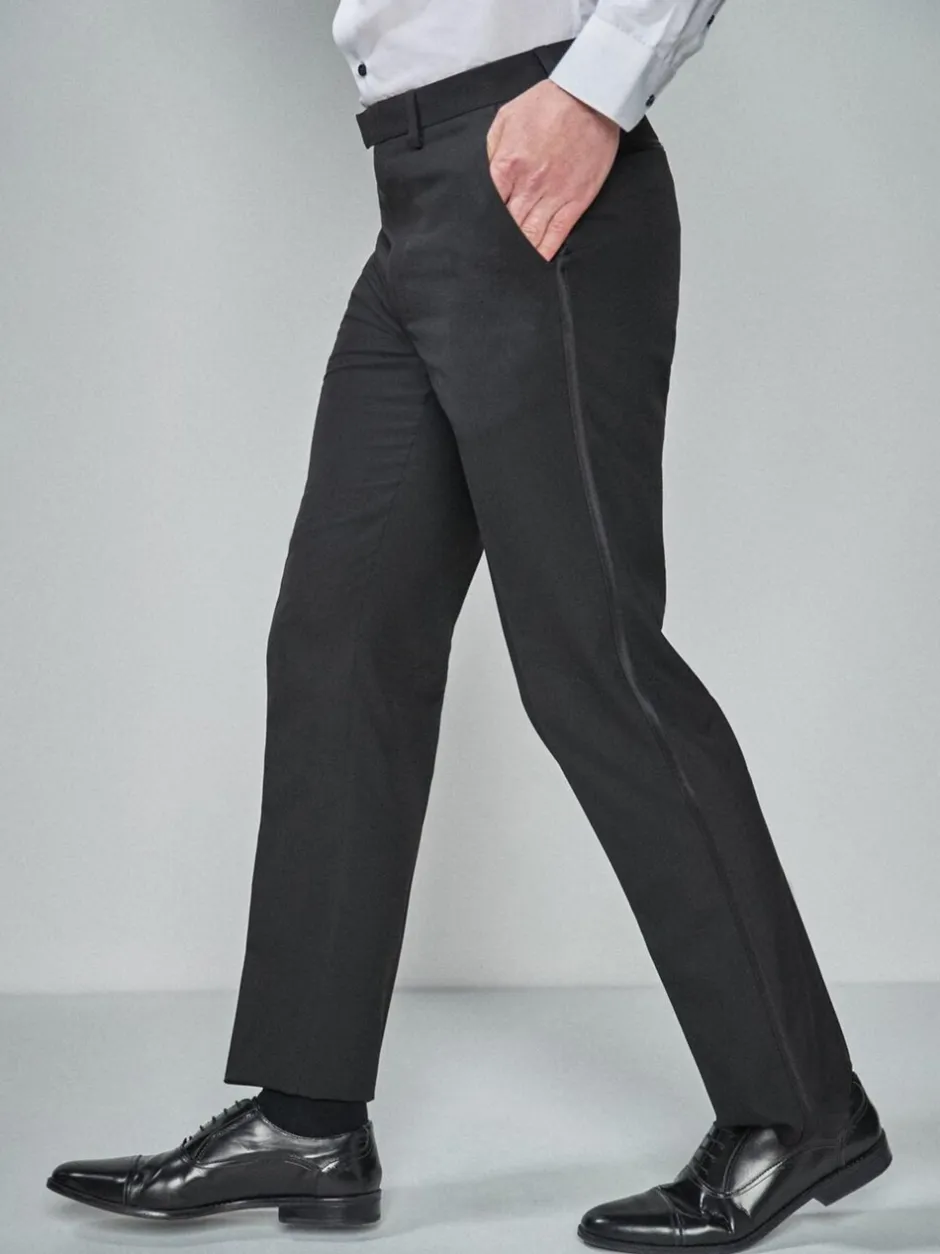 Smokings En Feestkleding|Next - Normale Pasvorm - Pantalon in smokingstijl Biesdetail