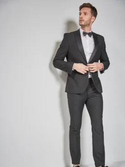Smokings En Feestkleding|Next - Strakke Pasvorm - Pantalon in smokingstijl Biesdetail