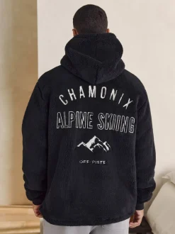 Loungewear|Sweaters En Hoody´S|Next Black Chamonix Pattern - Pullover hoodie van borg