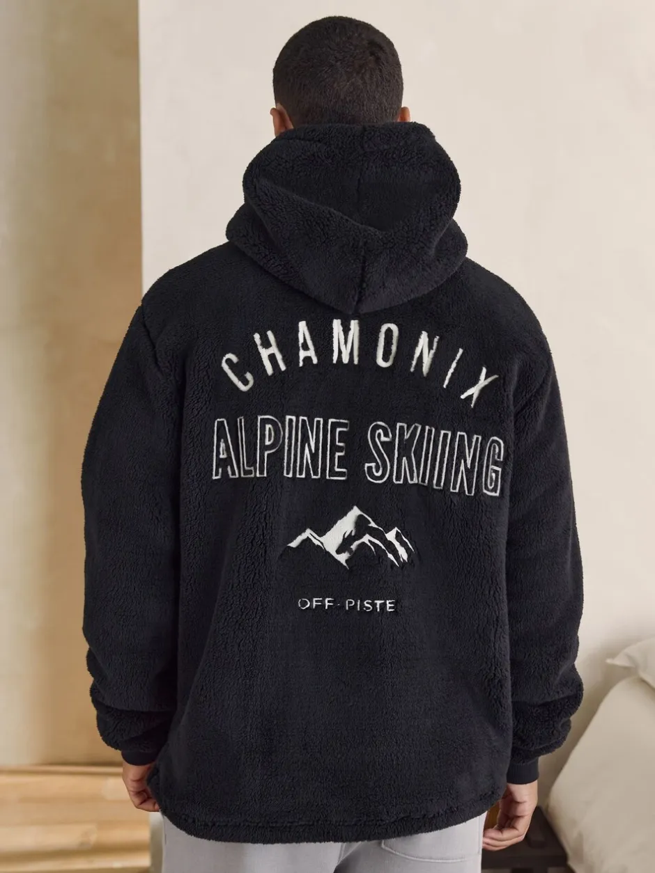 Loungewear|Sweaters En Hoody´S|Next Black Chamonix Pattern - Pullover hoodie van borg