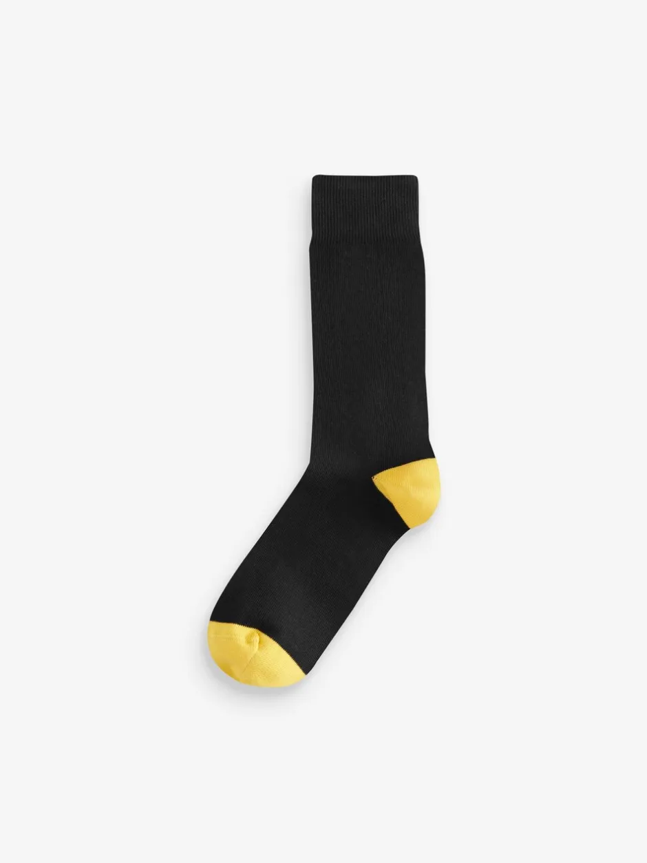Sokken|Sokken|Next Black Heel Toe - Verpakking van 7 - Herensokken met hoog katoengehalte