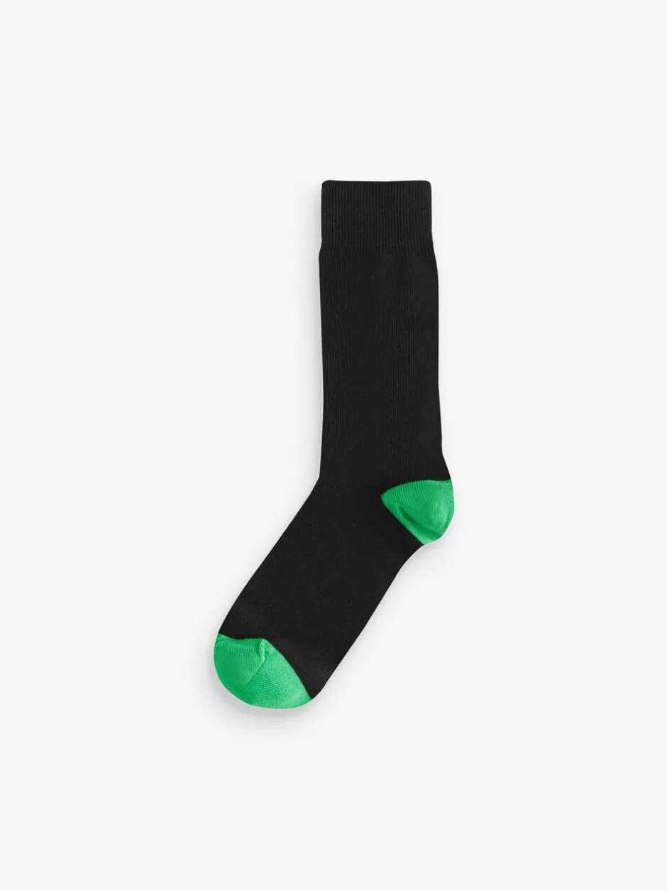 Sokken|Sokken|Next Black Heel Toe - Verpakking van 7 - Herensokken met hoog katoengehalte