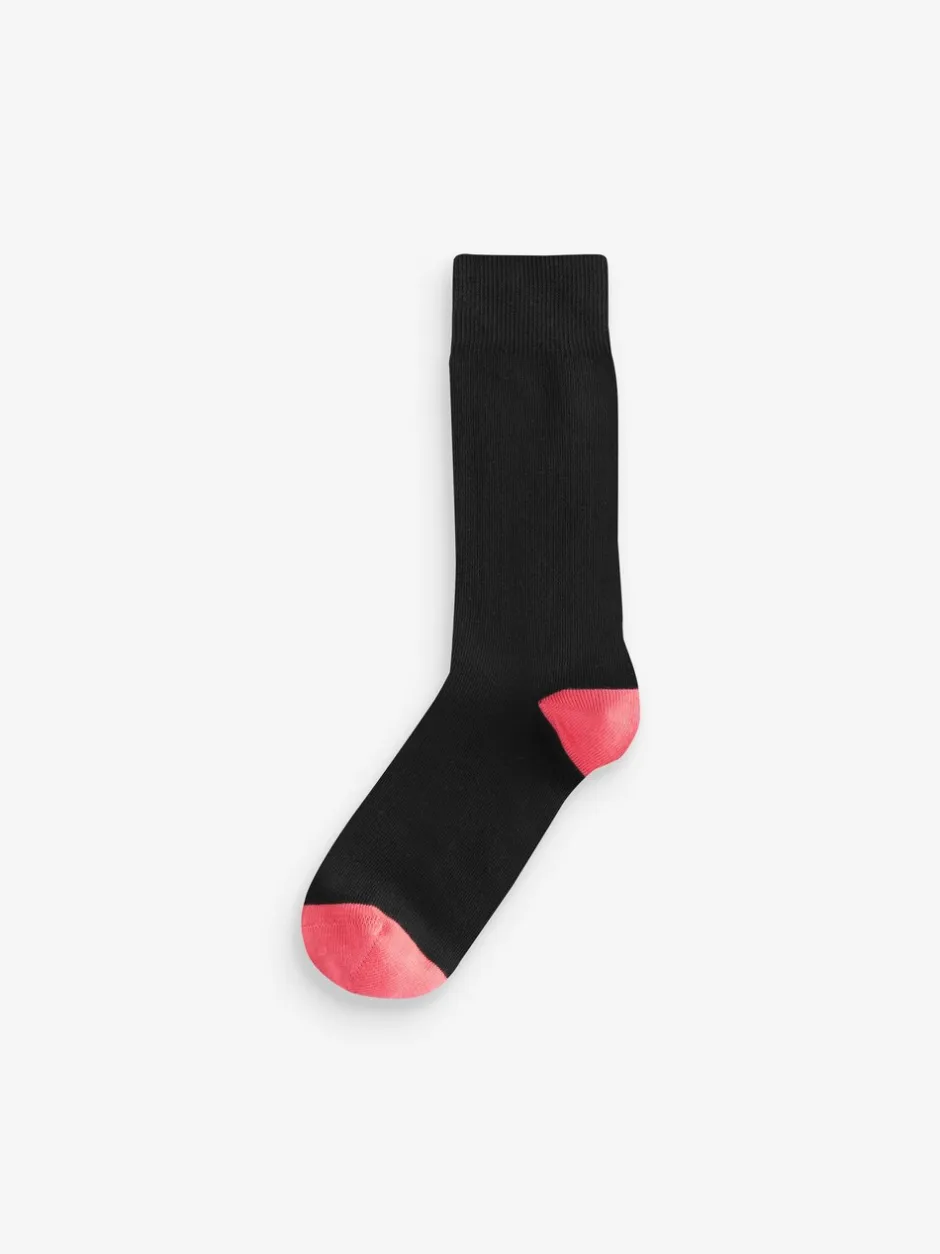 Sokken|Sokken|Next Black Heel Toe - Verpakking van 7 - Herensokken met hoog katoengehalte