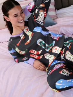 Loungewear|Pyjama's|Eleanor Bowmer - Pyjamas Black Howdy