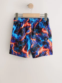 Badkleding|Next Black Lightening Bolt - Zwembroek met print (3-16jr)