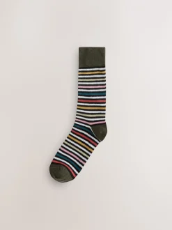 Sokken|Sokken*Next Black Striped - Verpakking van 7 - Herensokken met hoog katoengehalte