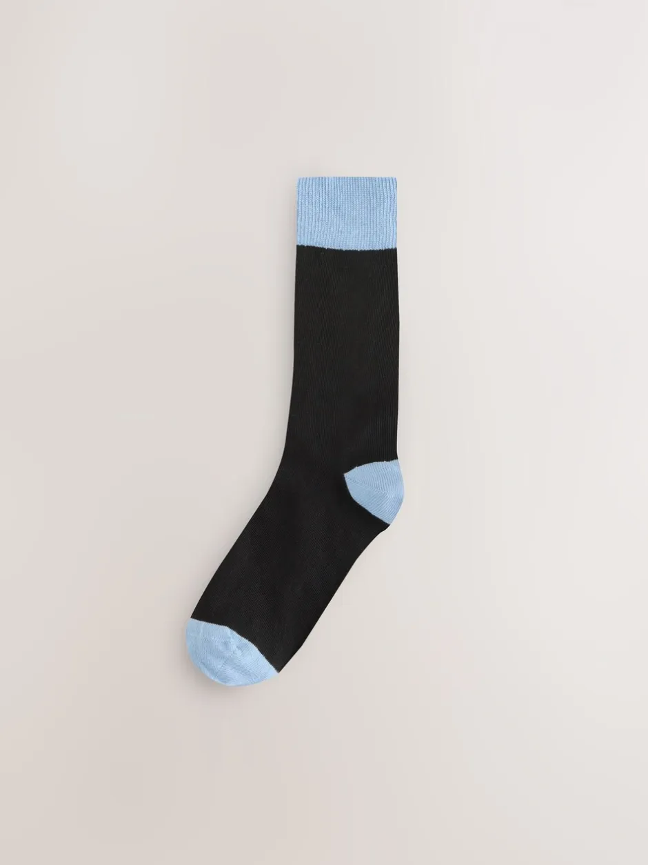 Sokken|Sokken*Next Black Striped - Verpakking van 7 - Herensokken met hoog katoengehalte