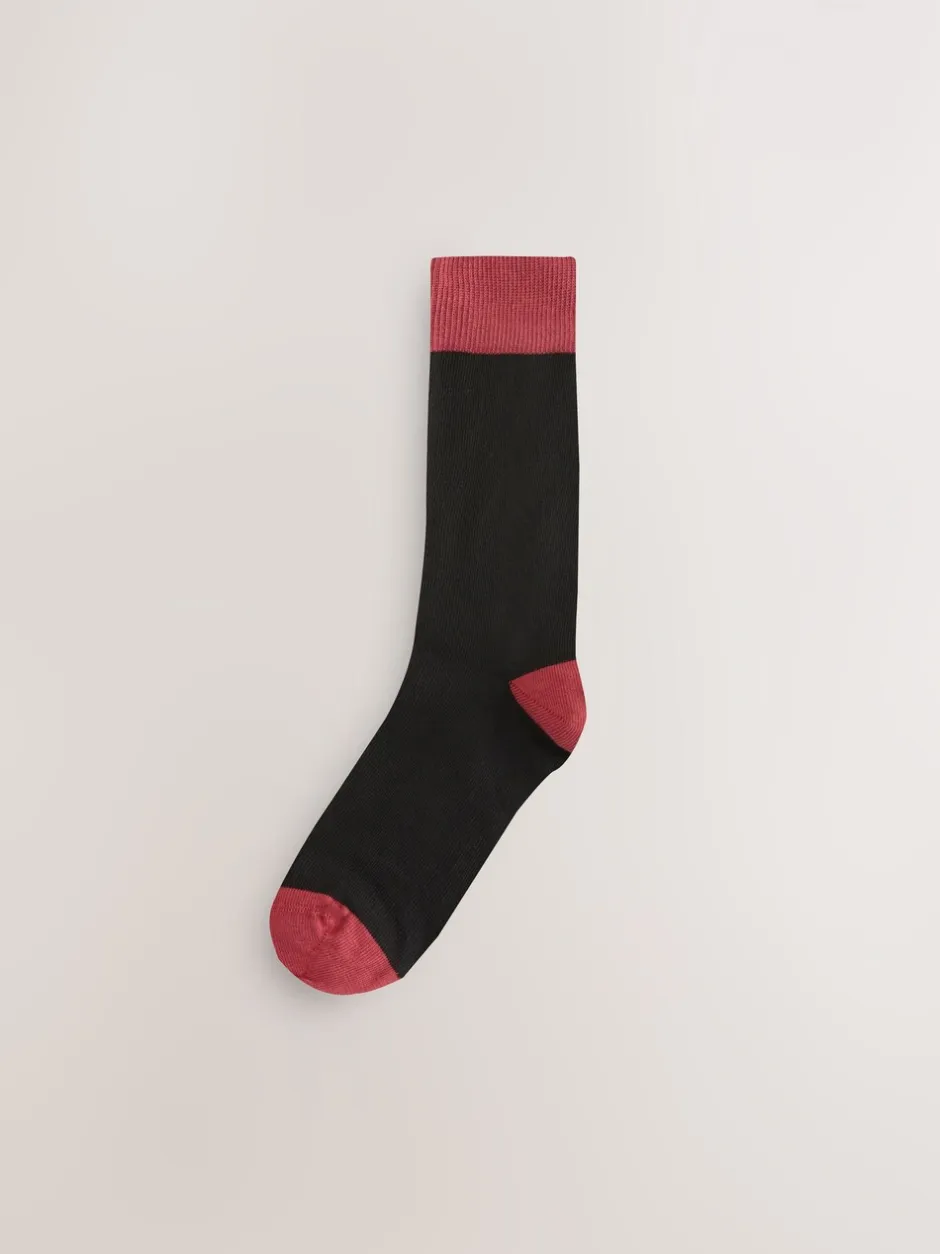 Sokken|Sokken*Next Black Striped - Verpakking van 7 - Herensokken met hoog katoengehalte