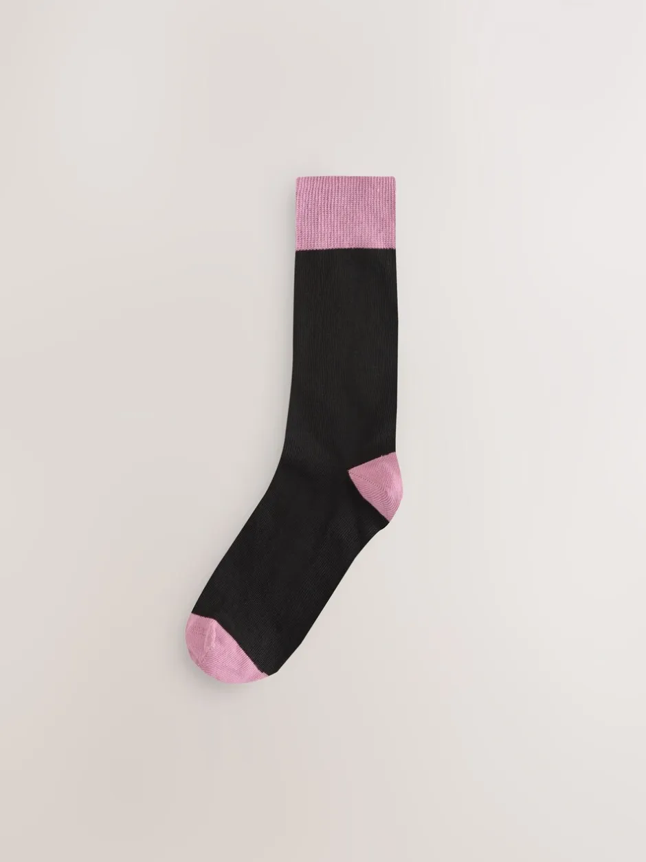 Sokken|Sokken*Next Black Striped - Verpakking van 7 - Herensokken met hoog katoengehalte