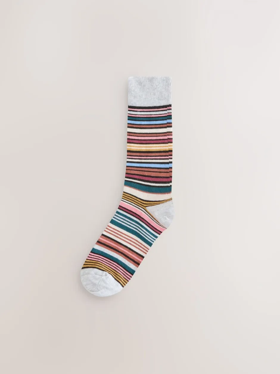 Sokken|Sokken*Next Black Striped - Verpakking van 7 - Herensokken met hoog katoengehalte