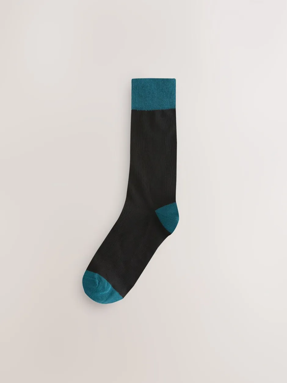 Sokken|Sokken*Next Black Striped - Verpakking van 7 - Herensokken met hoog katoengehalte