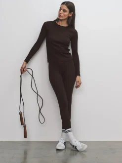 Leggings En Joggingbroeken*The Set - 3 Pack Active Ribbed Legging Black/Chocolate Brown/Khaki