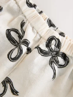 Nachtkleding En Pyjama's|Pyjama's*Next Black/Ecru bow - Set van 1 pyjama's met geweven broek (3-16jr)