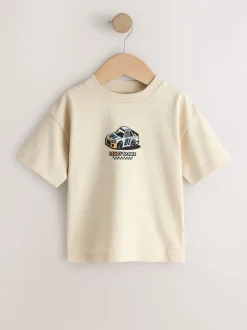 T-Shirts|Tops*Next Black/Grey Race Car - Short Sleeve Graphic T-Shirts 3 Pack (3mths-7yrs)
