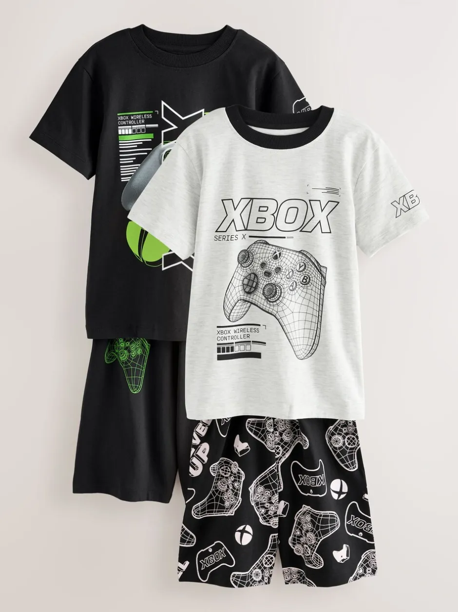 Pyjama's|Nachtkleding En Pyjama's*Next Black/Grey Xbox - License Short Pyjamas 2 Pack (5-16yrs)