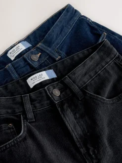 Jeans|Next - Jeans met wijde pijpen 2 Set Black/Rinse Blue