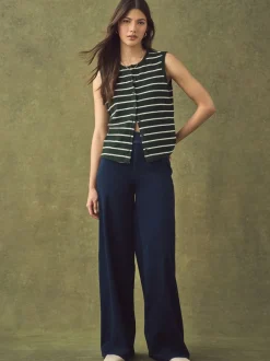 Jeans|Next - Jersey denim broek met wijde pijpen 2 set Black/Rinse Blue