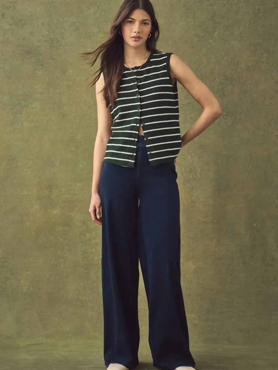 Jeans|Next - Jersey denim broek met wijde pijpen 2 set Black/Rinse Blue
