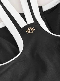 Badkleding|Next - Badpak met buikcorrectie en ritssluiting Black/White Contrast