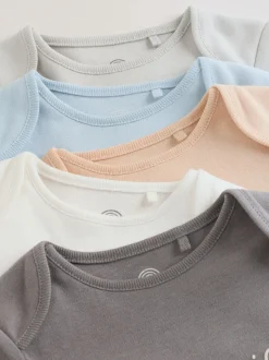 Rompertjes En Hemdjes|Rompertjes En Hemdjes|Next Blauw - 5 Babyrompertjes met korte mouwen