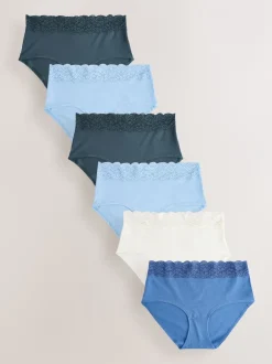 Onderbroeken*Next Blauw - 7 Katoenen slipjes met kant