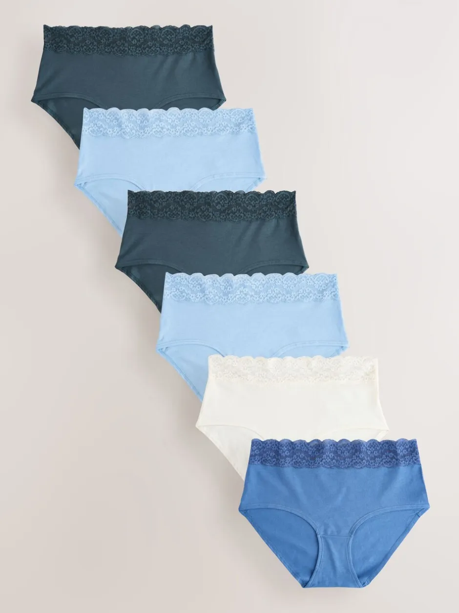Onderbroeken*Next Blauw - 7 Katoenen slipjes met kant