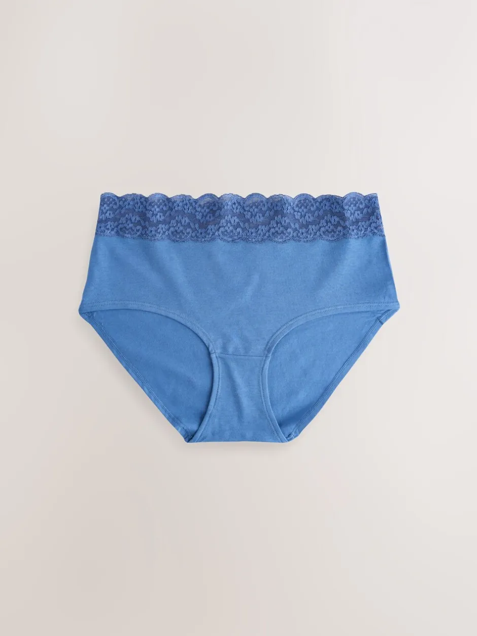 Onderbroeken*Next Blauw - 7 Katoenen slipjes met kant
