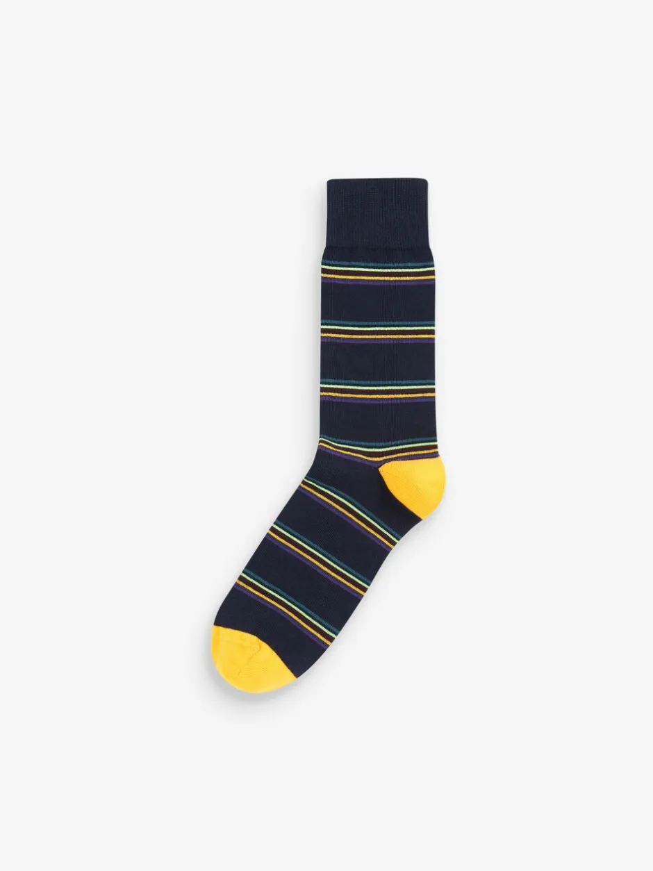 Sokken|Sokken*Next Blauw - 5 paar gestreepte sokken met patroon